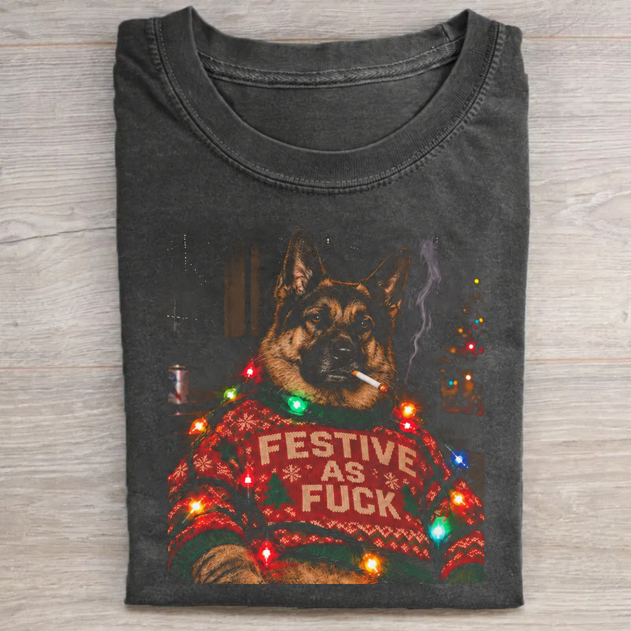 Festive German Shepherd Dog T-shirt