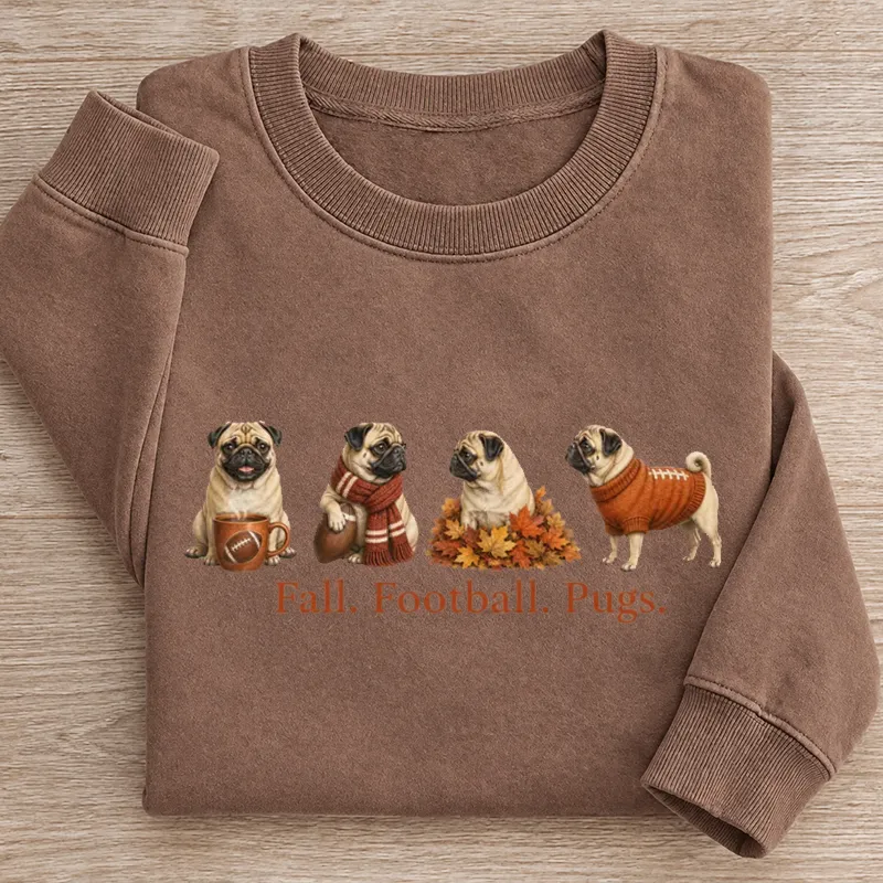 Fall Pug Graphic Sweatshirt