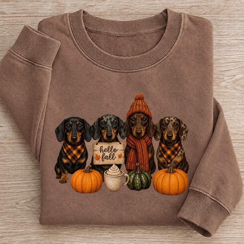 Hello Fall Dachshund Sweatshirt