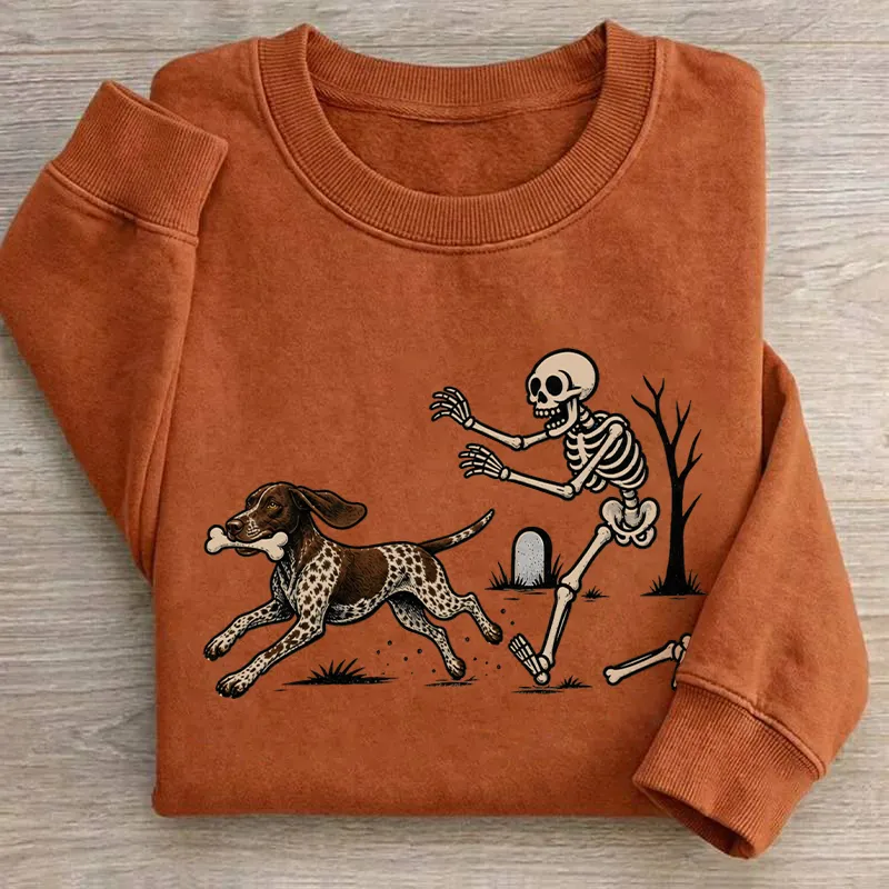 Funny Halloween Skeleton German Shorthaired Pointer Sweatshirt