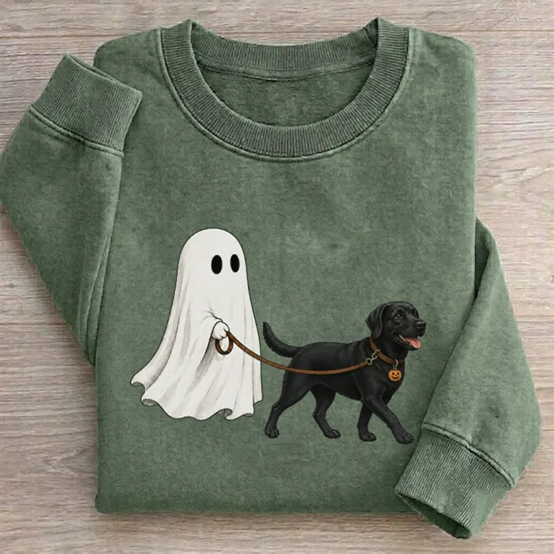 Ghost Walking Black Labrador Retrieve Sweatshirt