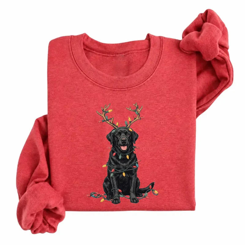 Reindeer Black Labrador Dog Christmas Sweatshirt