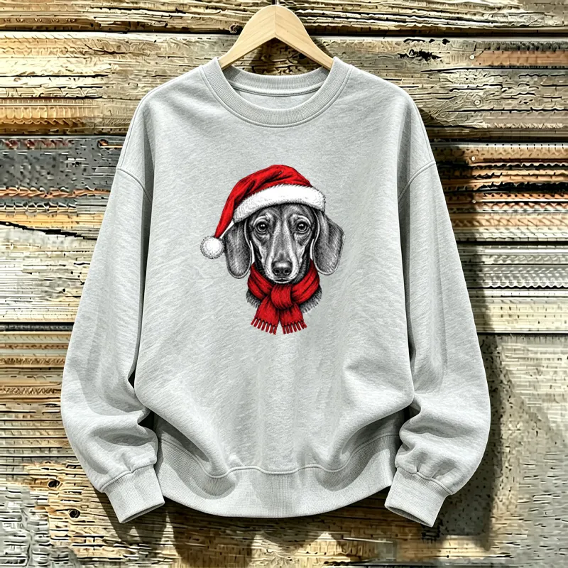 Santa Paws Christmas Dachsund Dog Sweatshirt