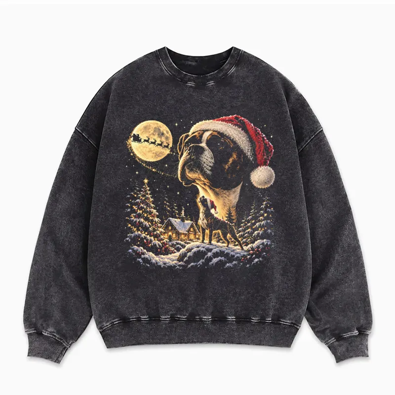 Boxer Dog Howling Christmas Sweatshirt