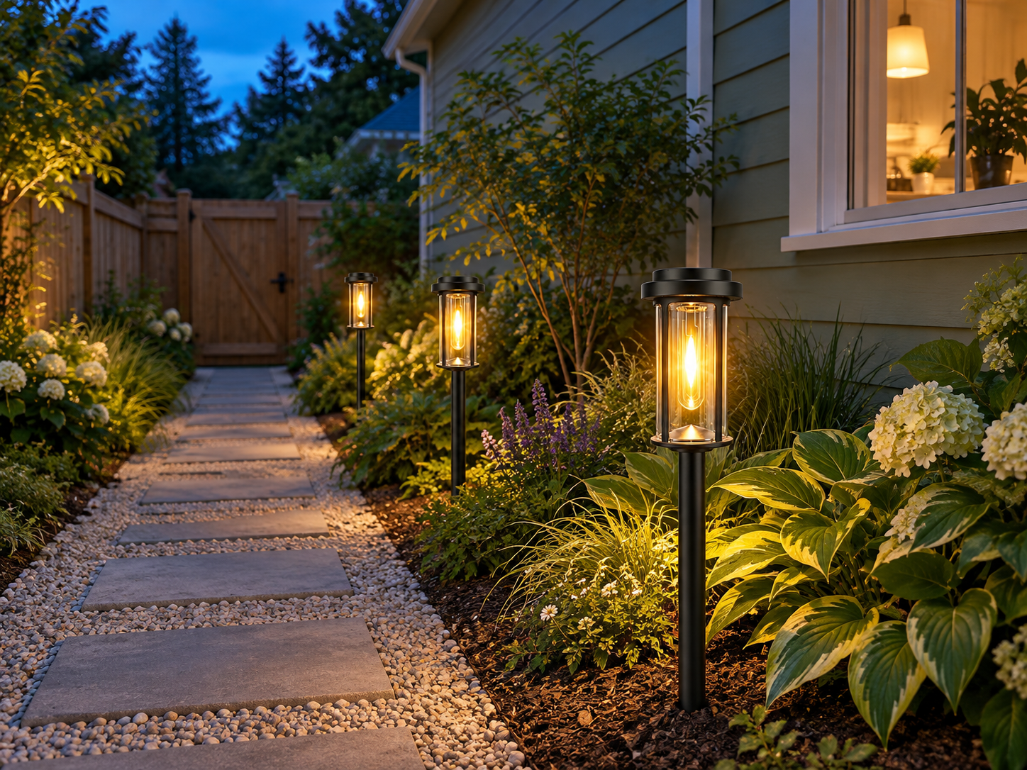 DERAYSION Tall Solar Pathway Lights