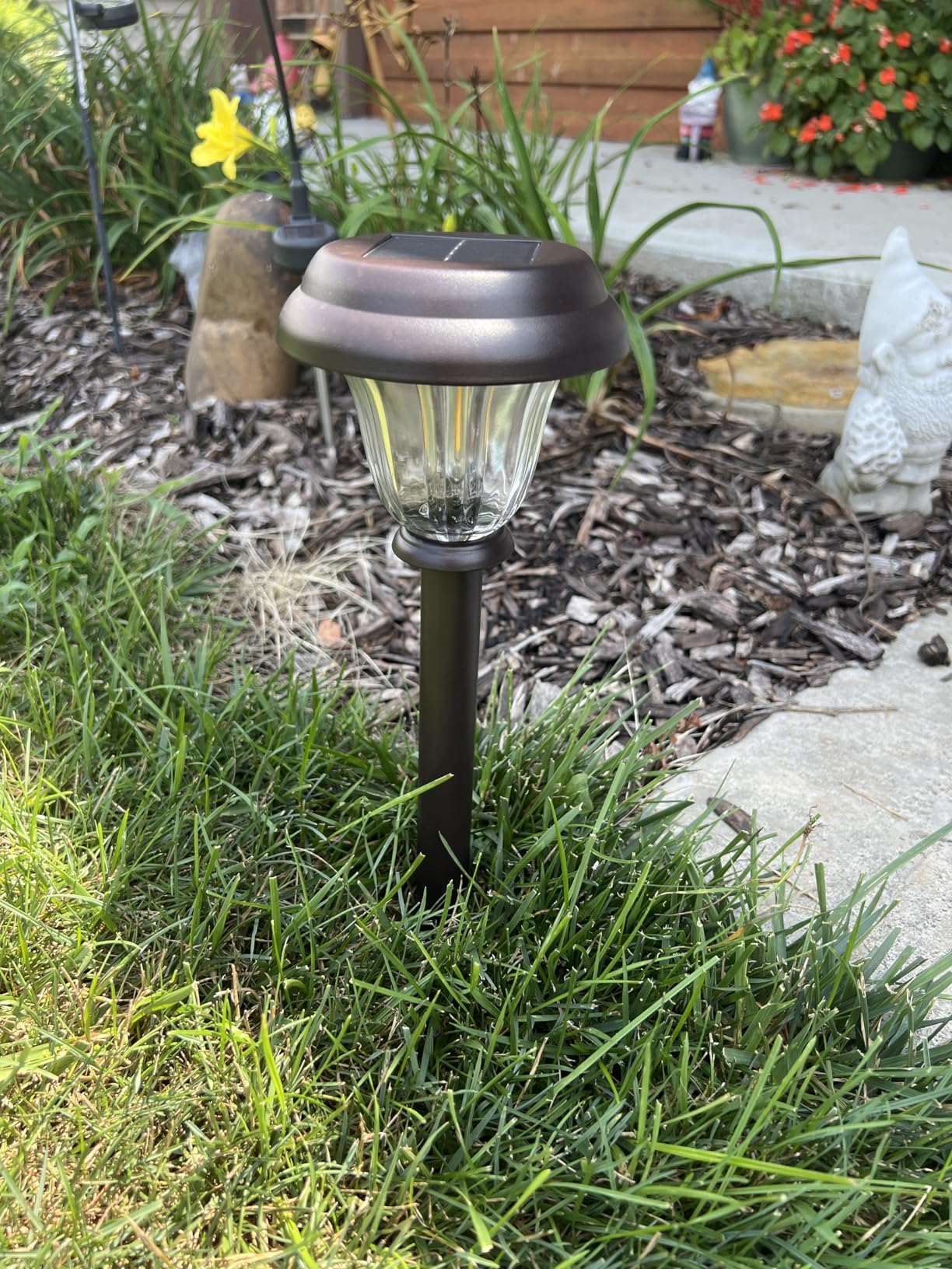 DERAYSION Glass & Stainless Steel Solar Pathway Lights