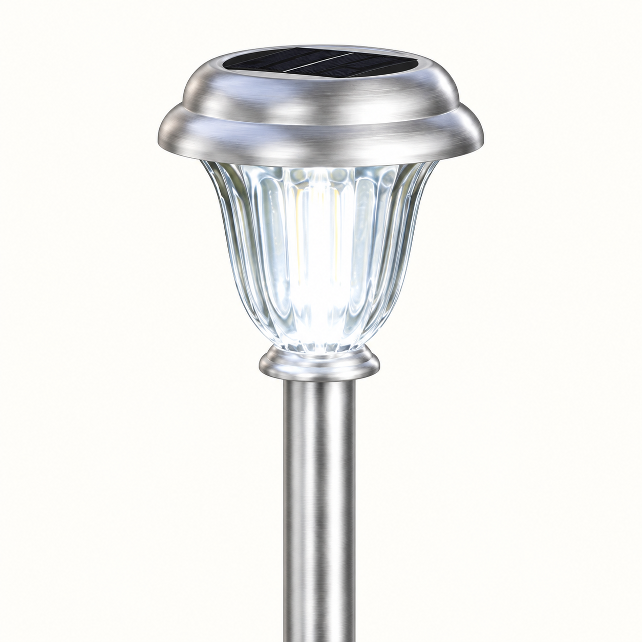 DERAYSION Glass & Stainless Steel Solar Pathway Lights