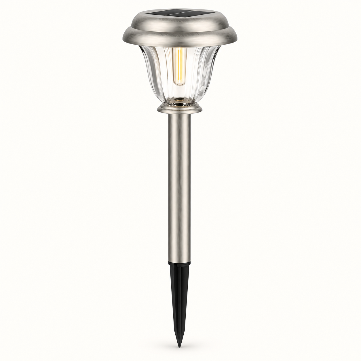 DERAYSION Glass & Stainless Steel Solar Pathway Lights