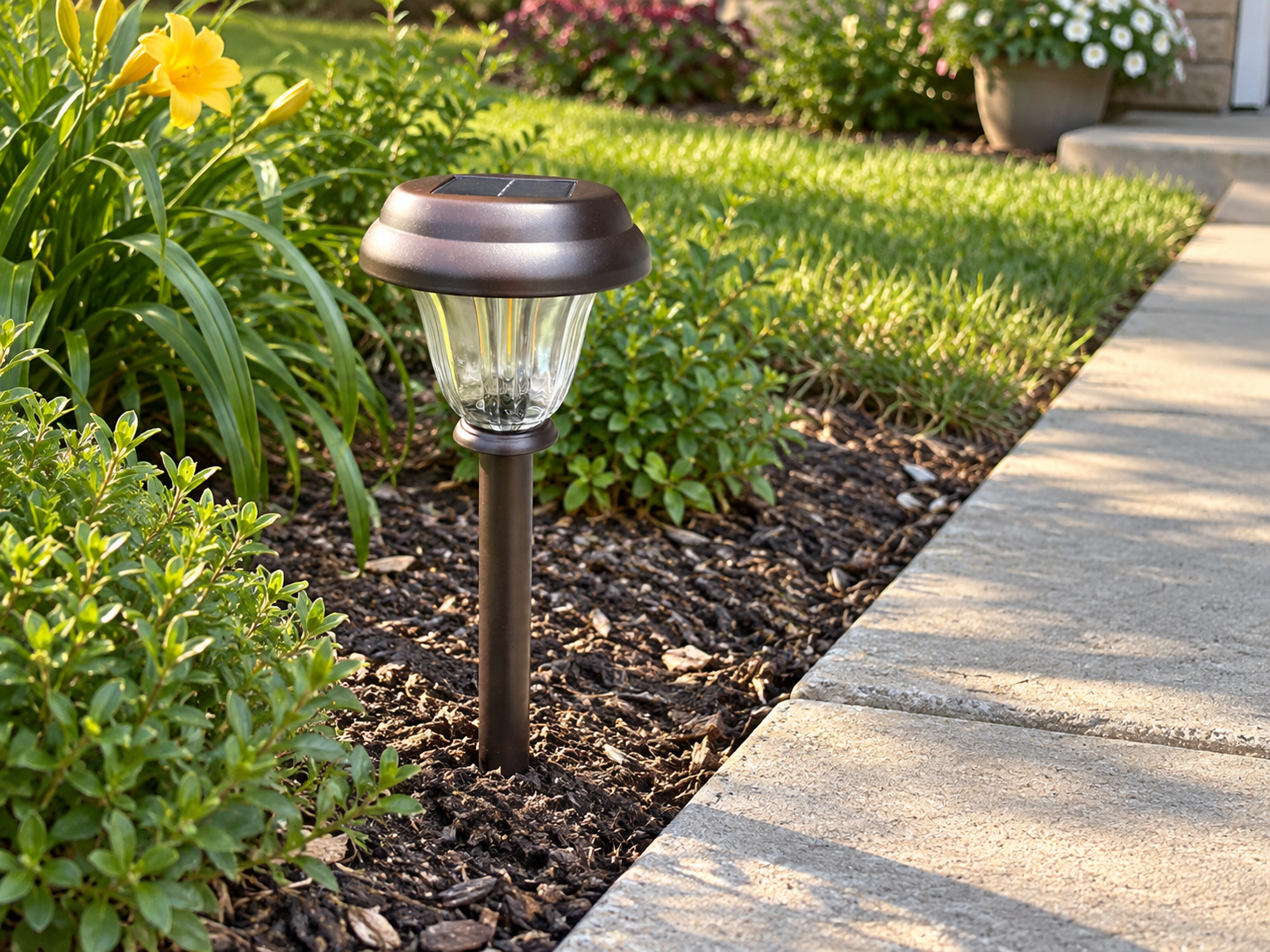 DERAYSION Glass & Stainless Steel Solar Pathway Lights