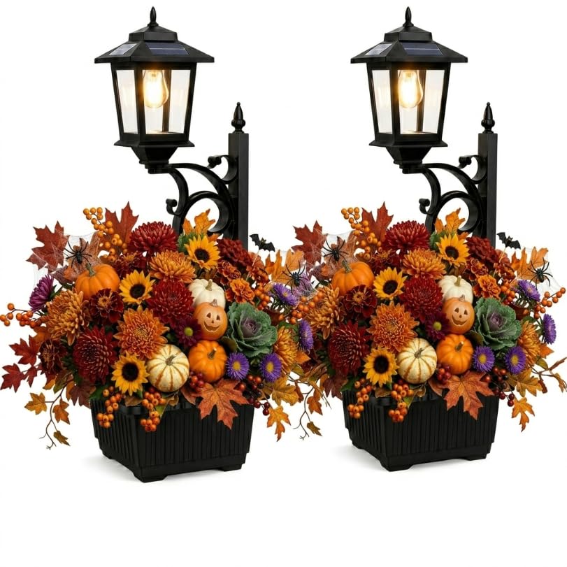 Solar Lamp Post Light with Planter – 2-in-1 Outdoor Solar Light