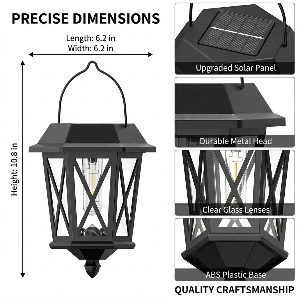 lattice solar lanterns, black