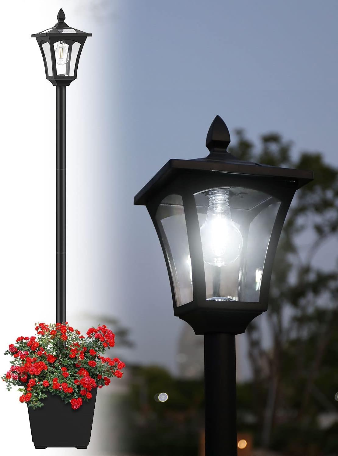 Solar Lamp Post Light, Waterproof Solar Lights