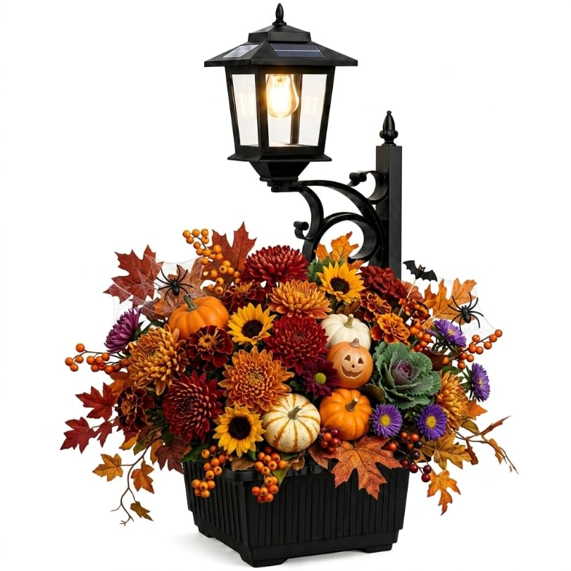 Solar Lamp Post Light with Planter – 2-in-1 Outdoor Solar Light