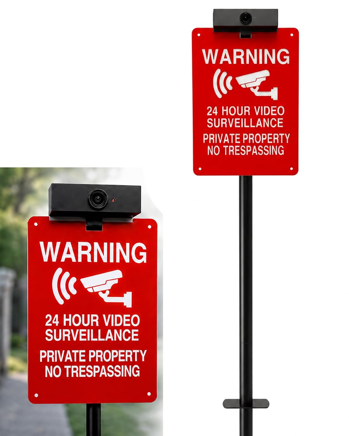 2 Pack Light Up Private Property No Trespassing Signs & Video