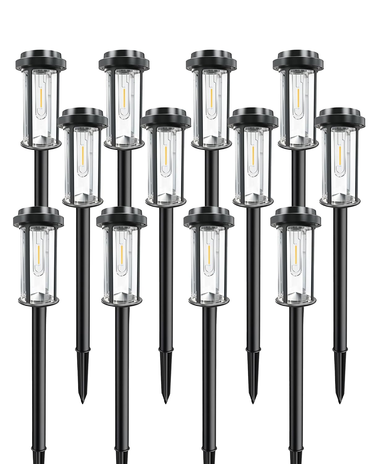 21 inch solar pathway lights, 12 pack