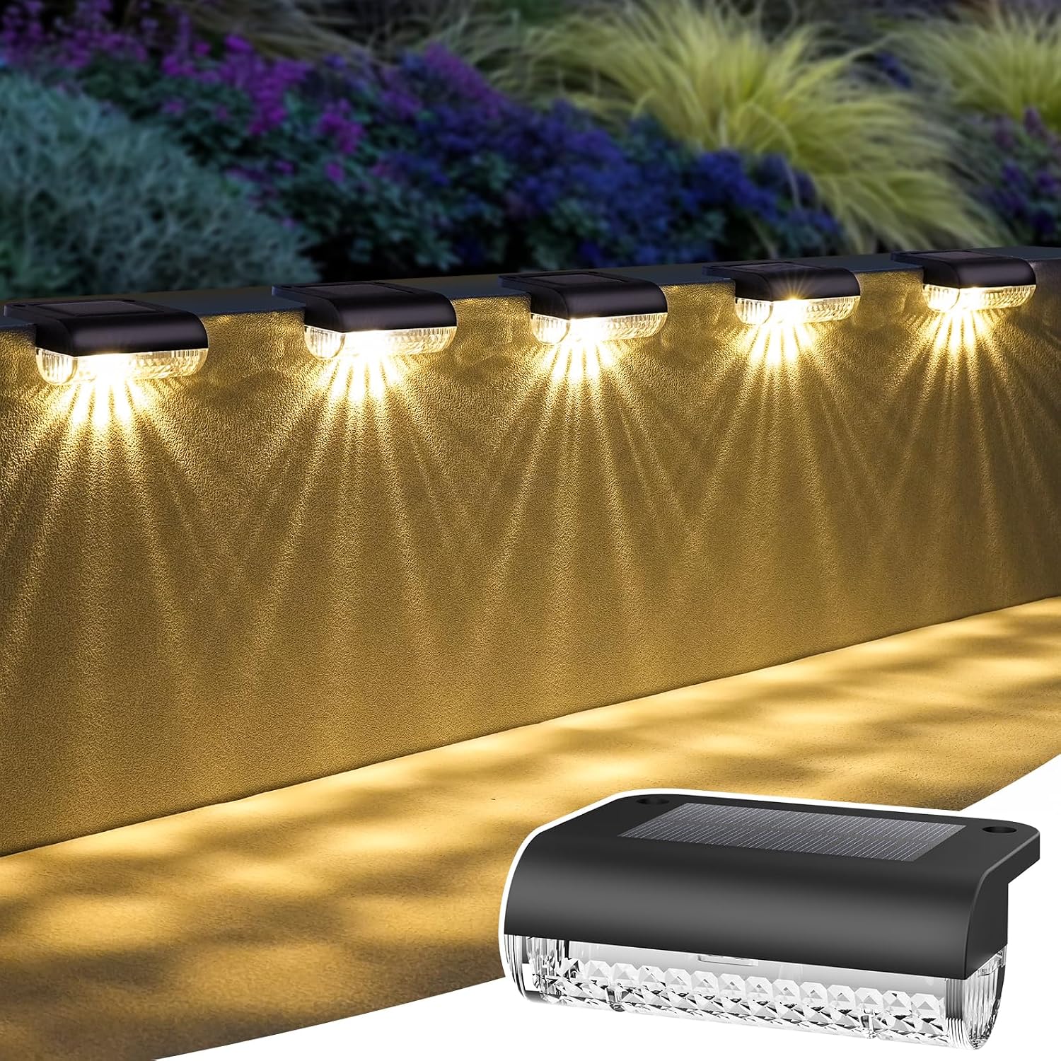 Solar Step Lights Outdoor, 12-Pack Solar Deck Lights for Stairs