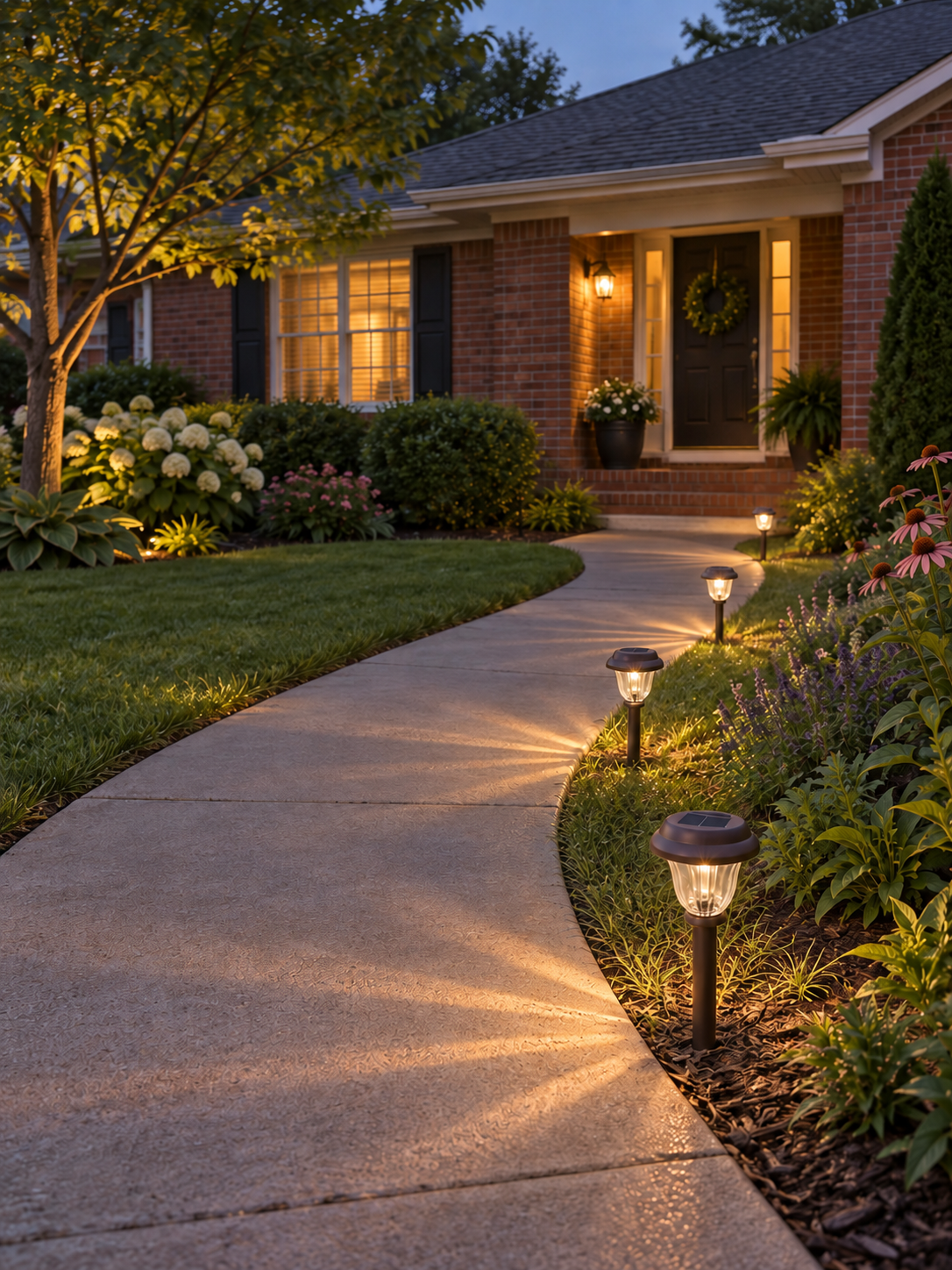 DERAYSION Glass & Stainless Steel Solar Pathway Lights