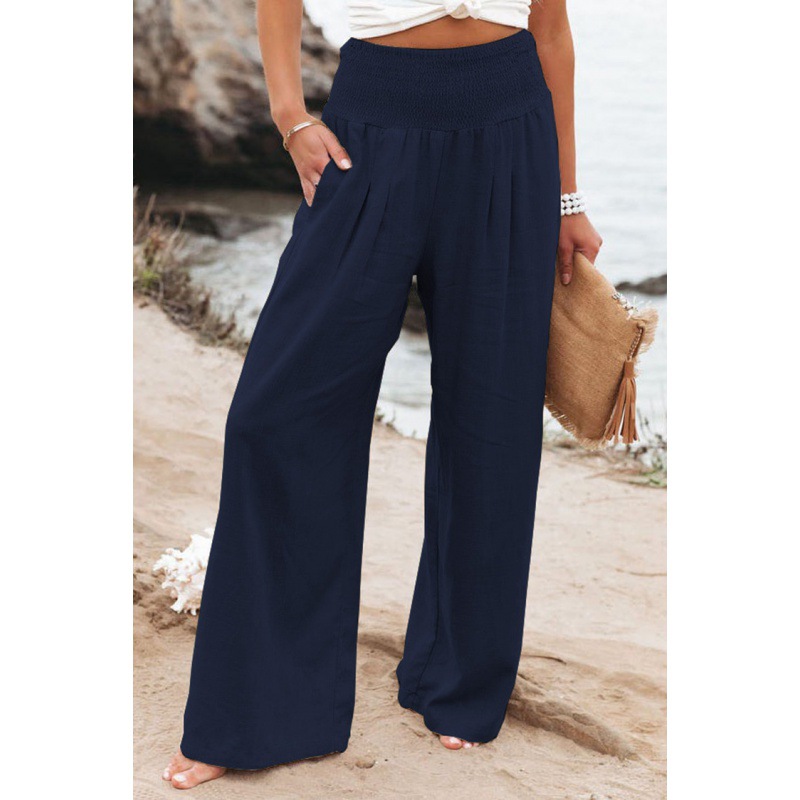 Women's Smocked Waist Wide Leg Palazzo Pants