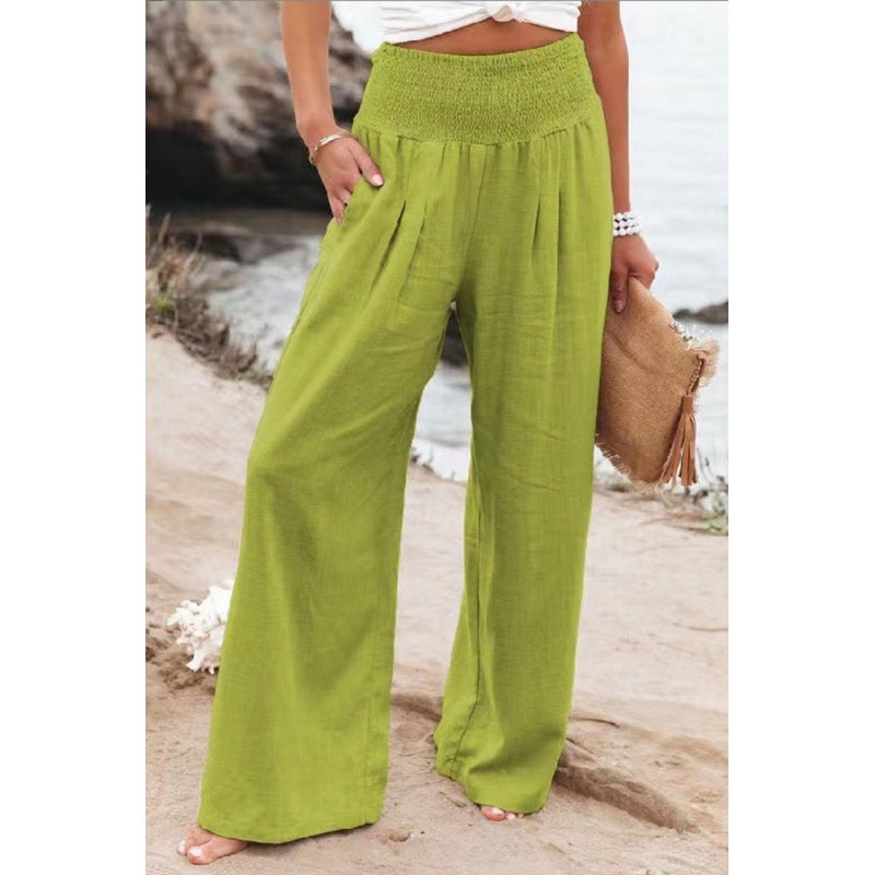 Women's Smocked Waist Wide Leg Palazzo Pants