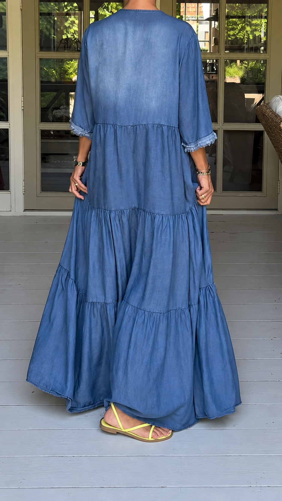 Casual V-neck Loose Denim Dress
