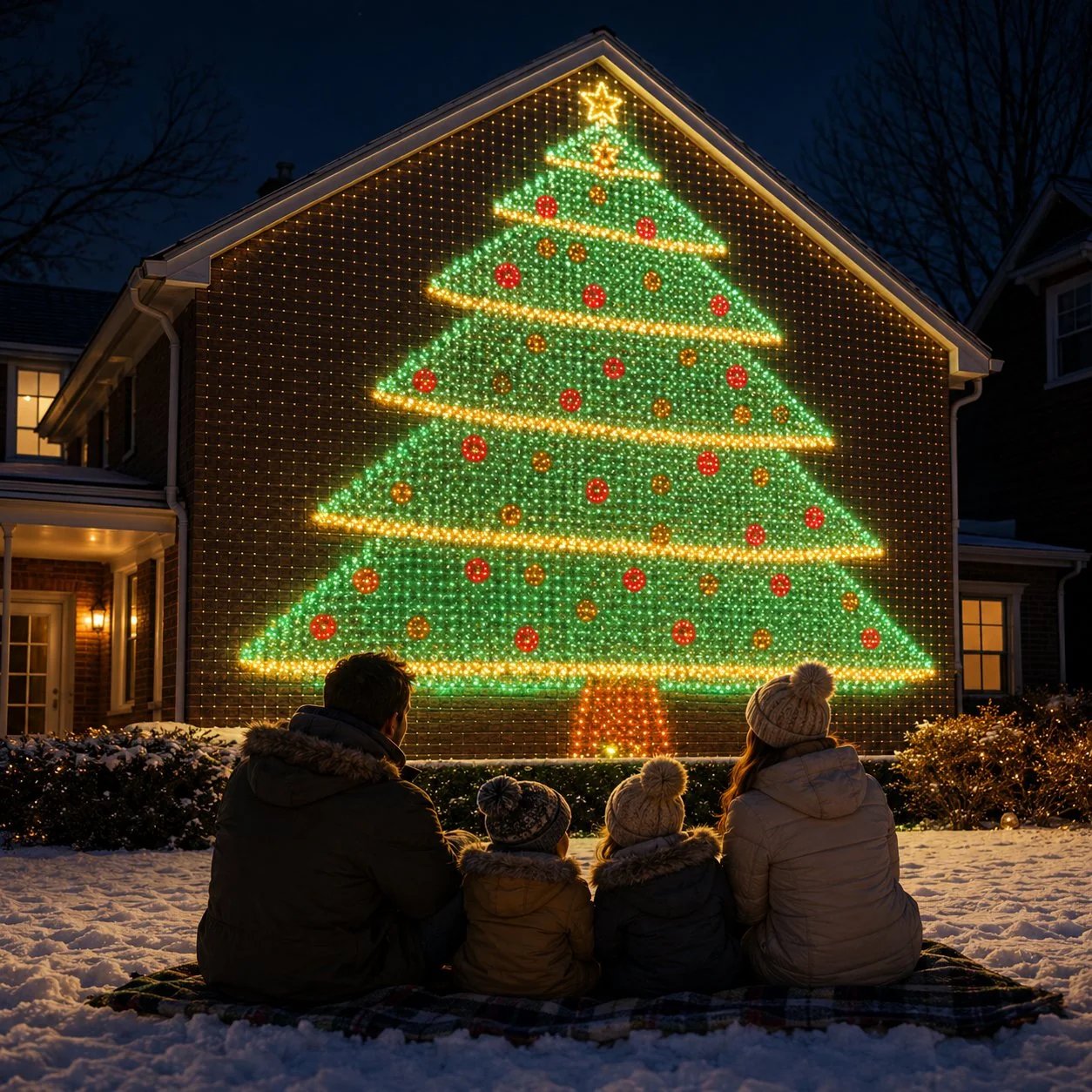 Christmas LED House Net