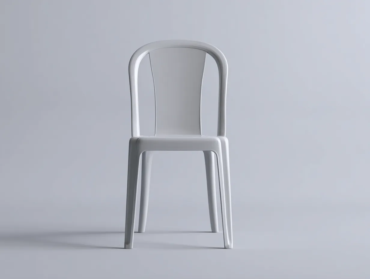 Silla de comedor de plástico tamaño estándar - blanco marfil - respaldo arqueado para exterior-Manalyinterior