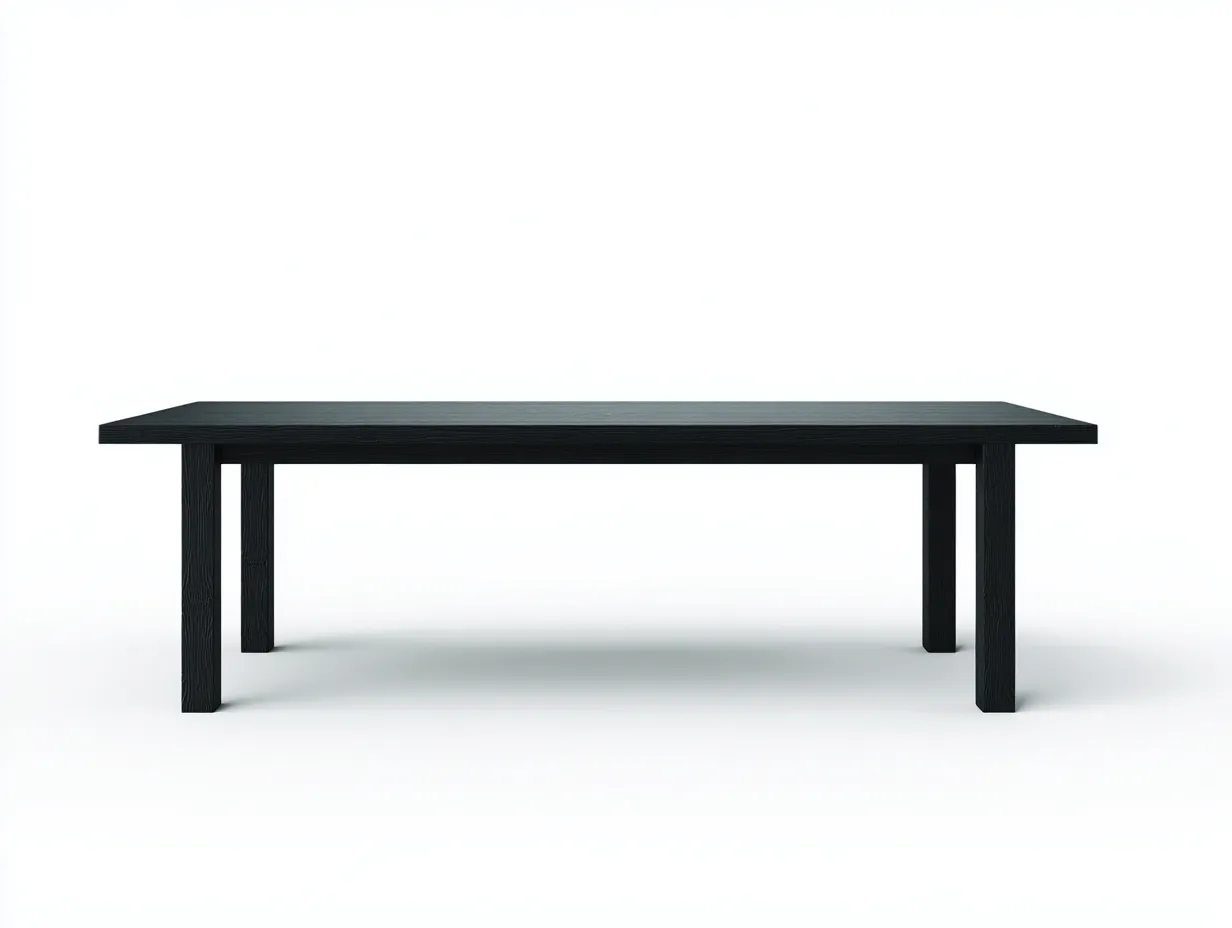 Mesa de comedor 180×90×75 cm - madera negra - diseño rectangular minimalista para terraza-Manalyinterior