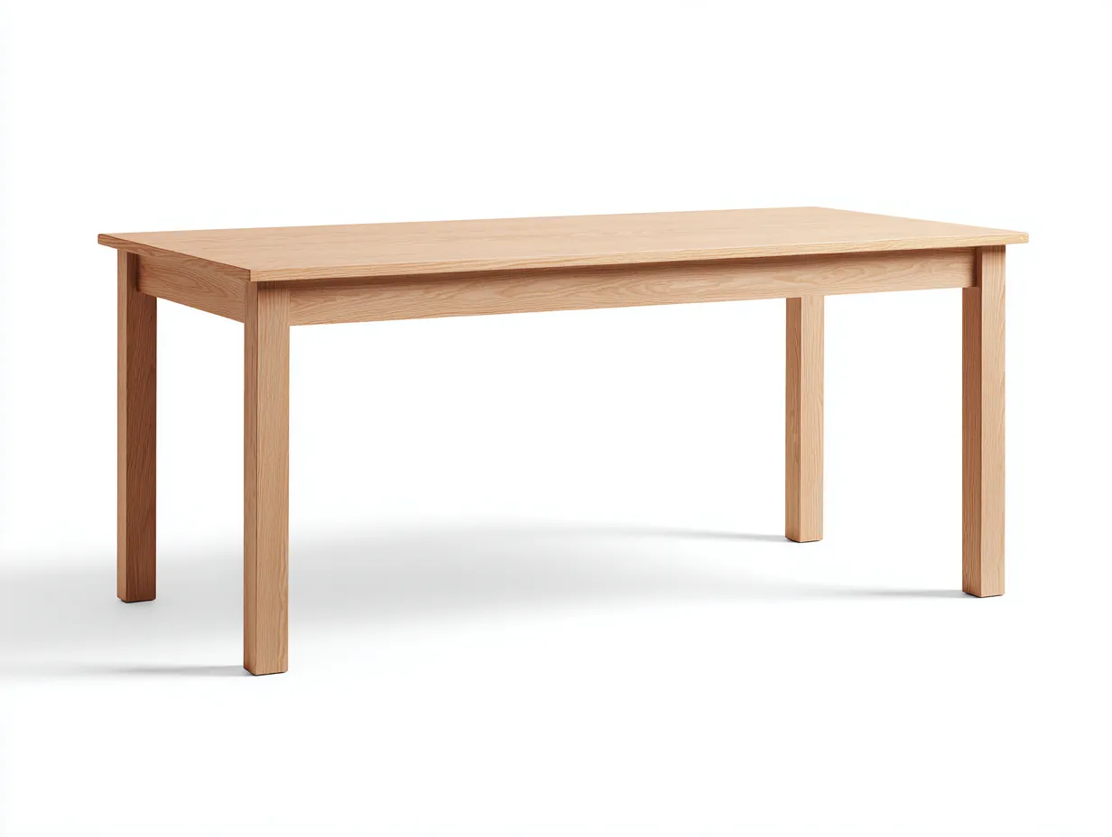 Mesa de comedor 170×85×75 cm - madera roble claro - diseño rectangular para terraza protegida-Manalyinterior