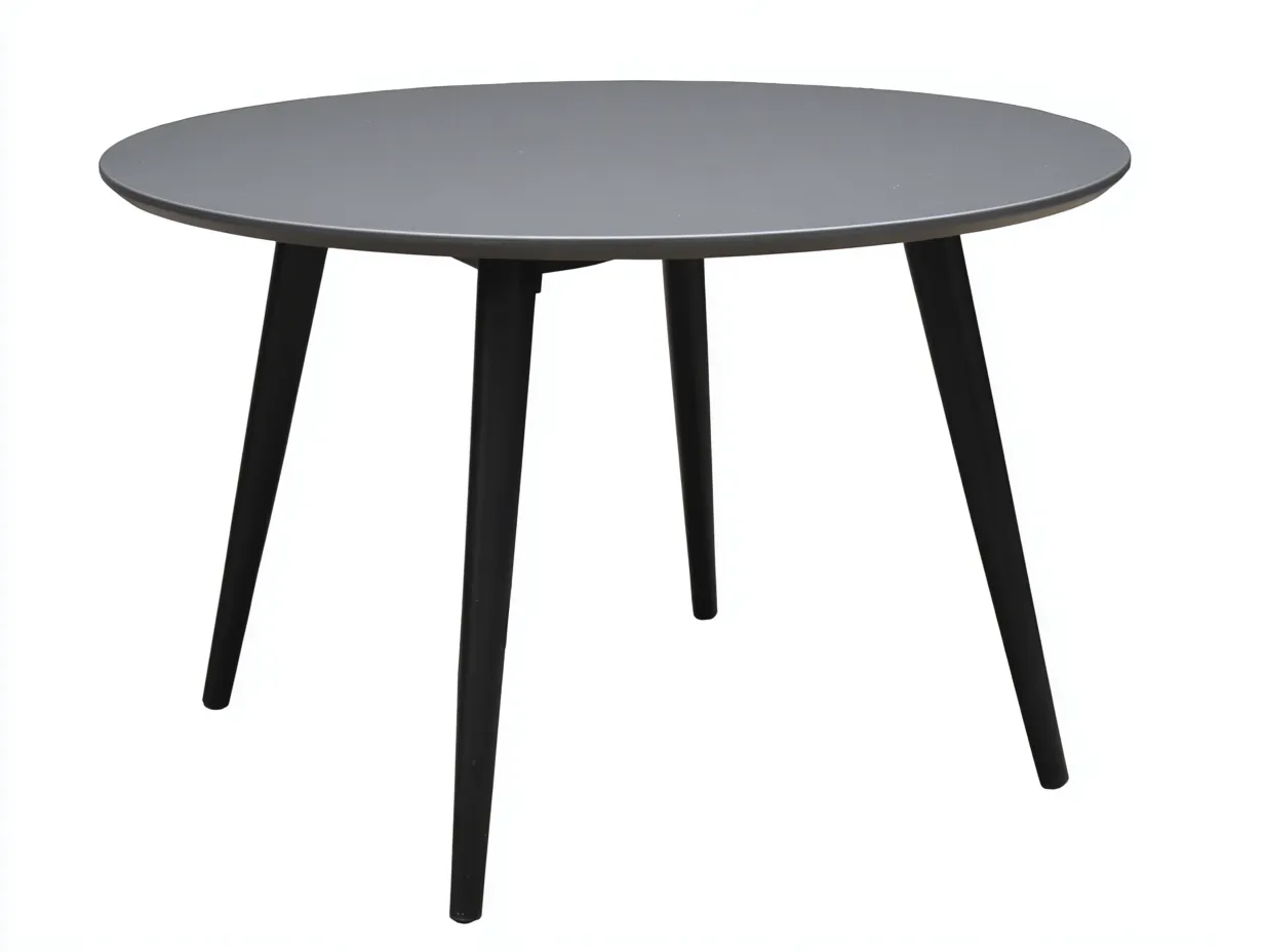 Mesa de comedor 105×105×74 cm - acabado negro mate - redonda para terraza compacta-Manalyinterior