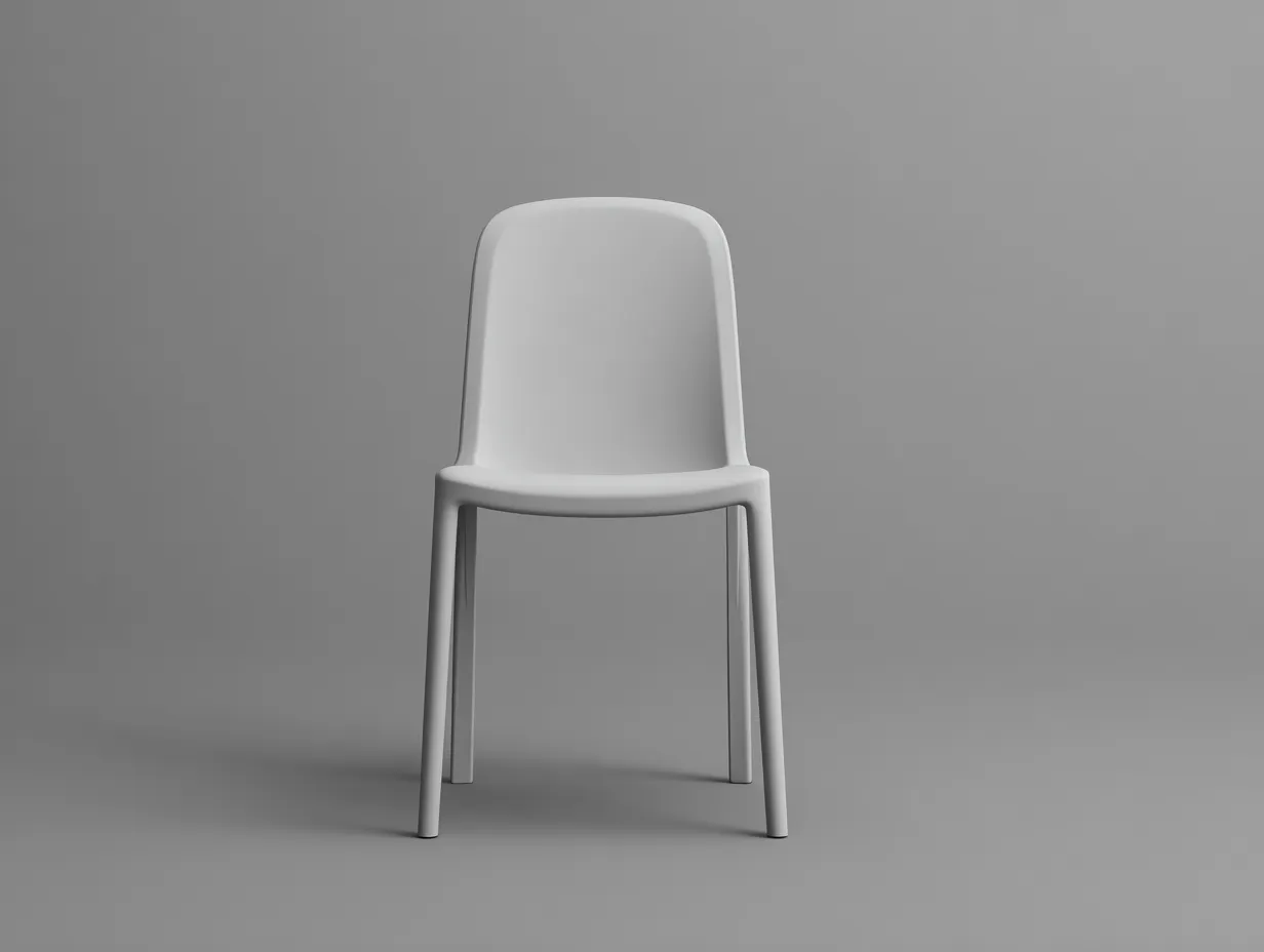 Silla de comedor de polipropileno tamaño estándar - blanco grisáceo - diseño monobloque para exterior-Manalyinterior