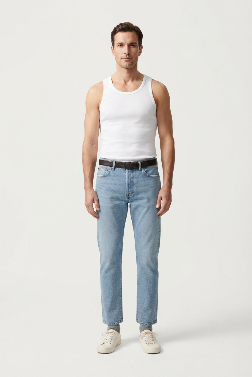 White minimalist boys' cotton tank top
