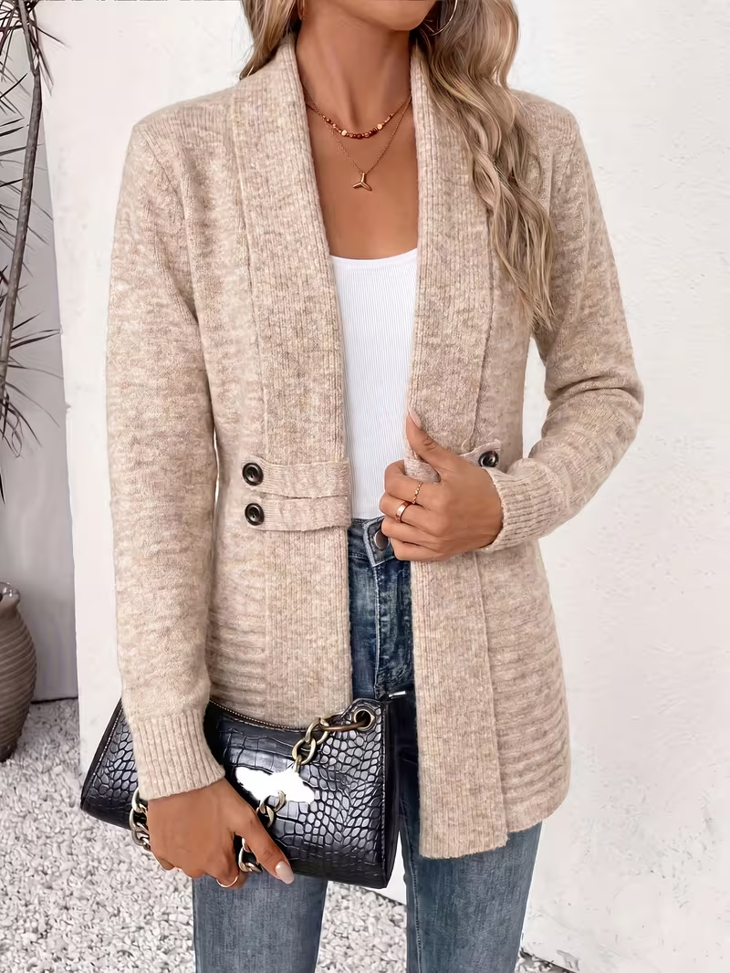 Women's Spring/autumn Casual Double-breasted Decorative Belt Cardigan