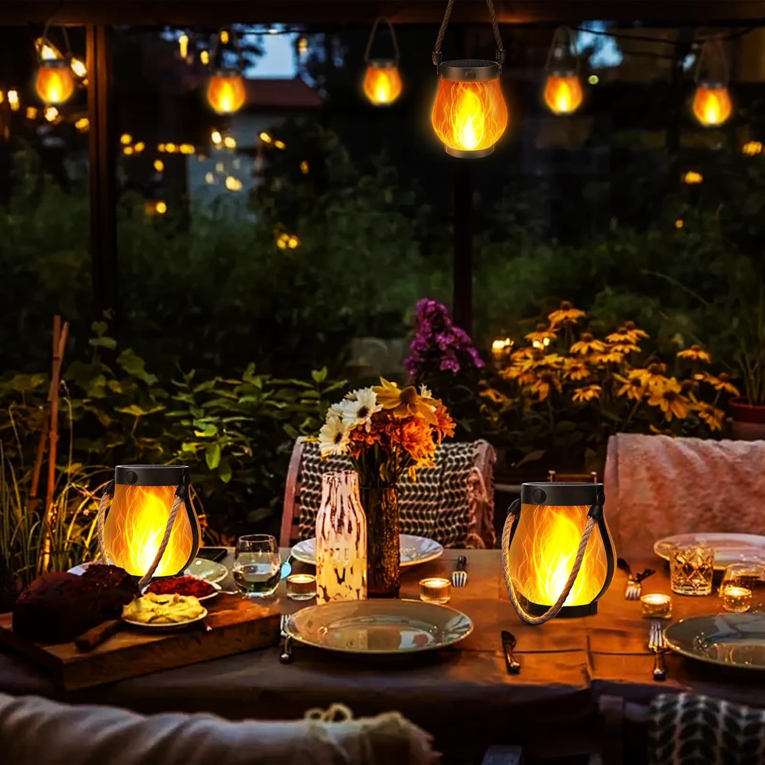 ✨Last Day Promotion--Dancing flame Solar Lantern Outdoor Lights