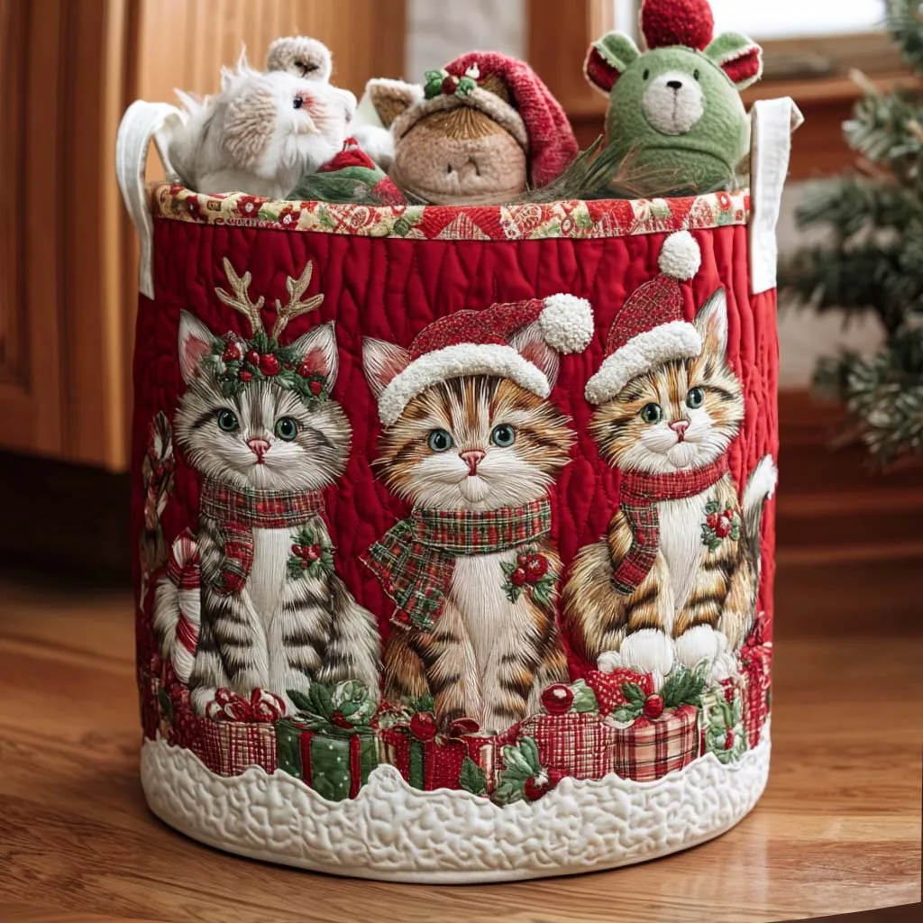 Winter Wonder Quilted Laundry Basket