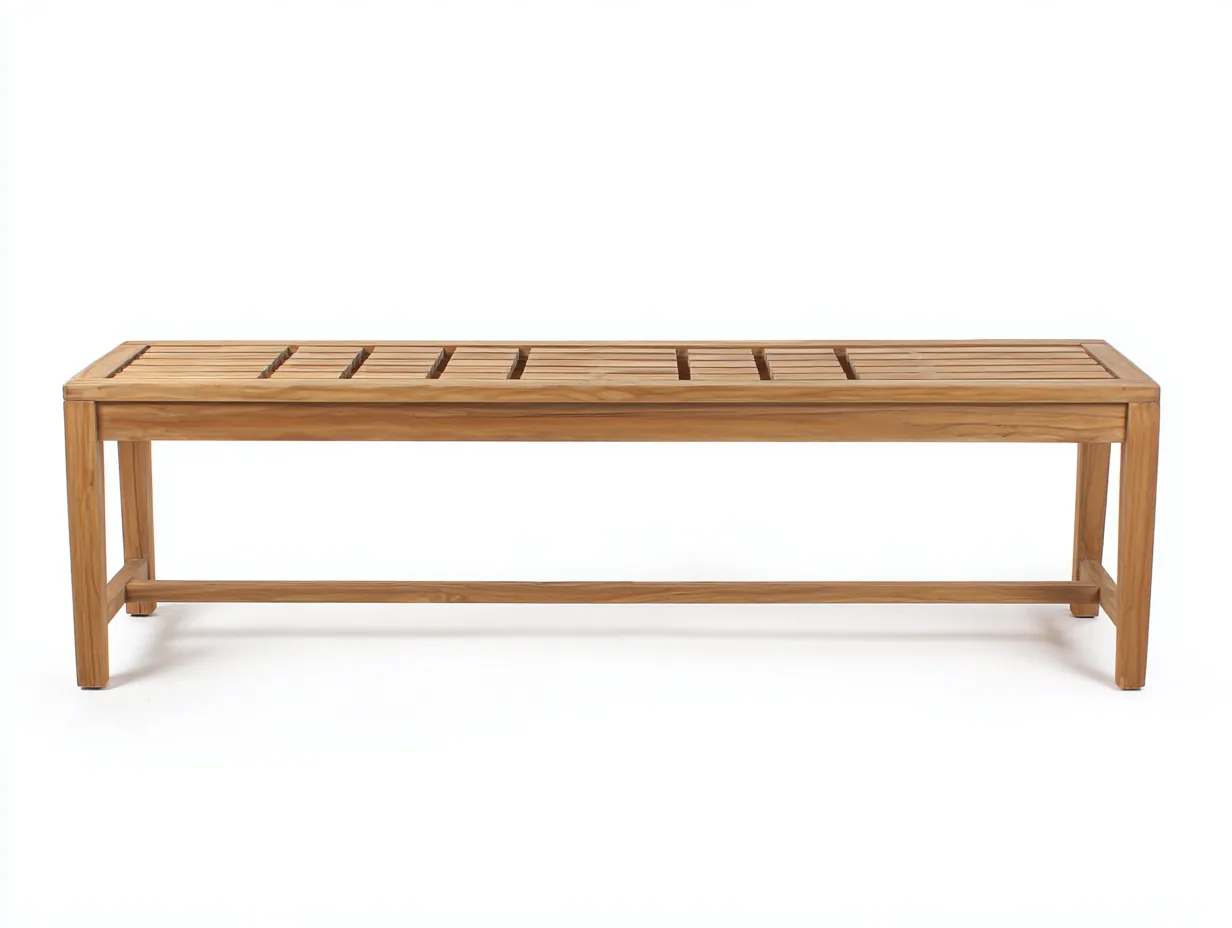 Banco de exterior de madera 150×40×45 cm - marrón natural - asiento enmarcado de lamas para terraza-Davialyliving