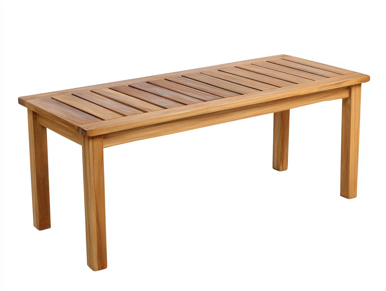 Banco de exterior 170×42×46 cm - madera roble natural - diseño alargado de lamas-Davialyliving