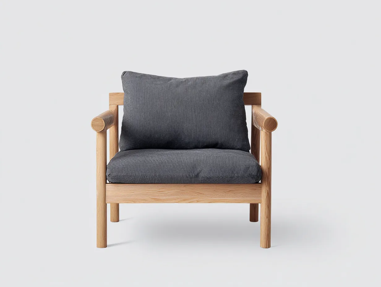 Silla de ocio para exteriores de madera 76×81×80 cm - gris pizarra y roble claro - apoyabrazos redondeados para terraza-Davialyliving
