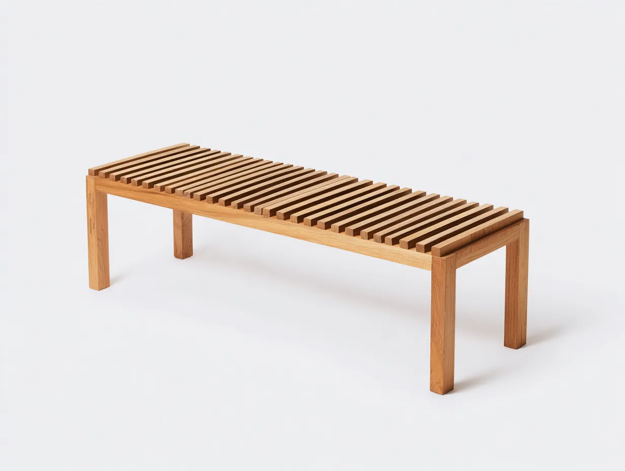 Banco de exterior 160×42×45 cm - madera natural - asiento de listones para terraza-Davialyliving