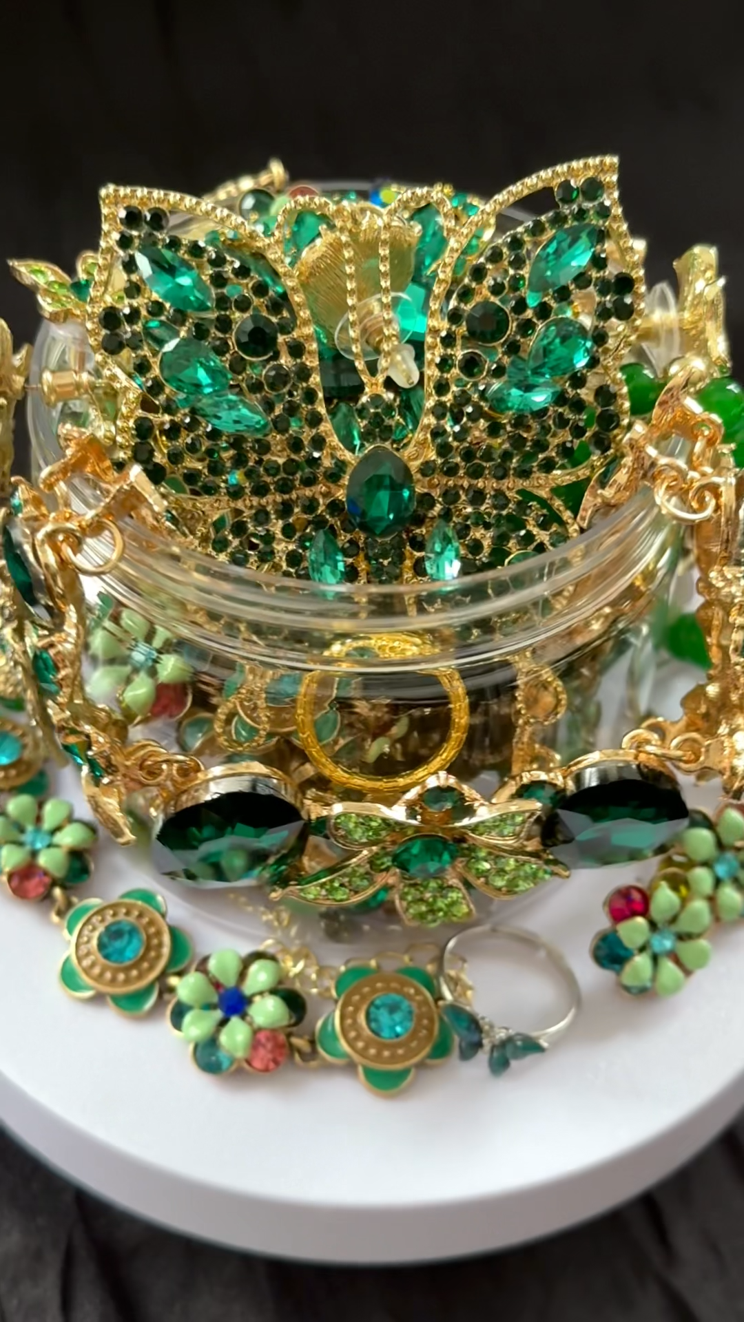 Emerald Butterfly Garden Mystery Jewelry Jar fashion jewelry assortment