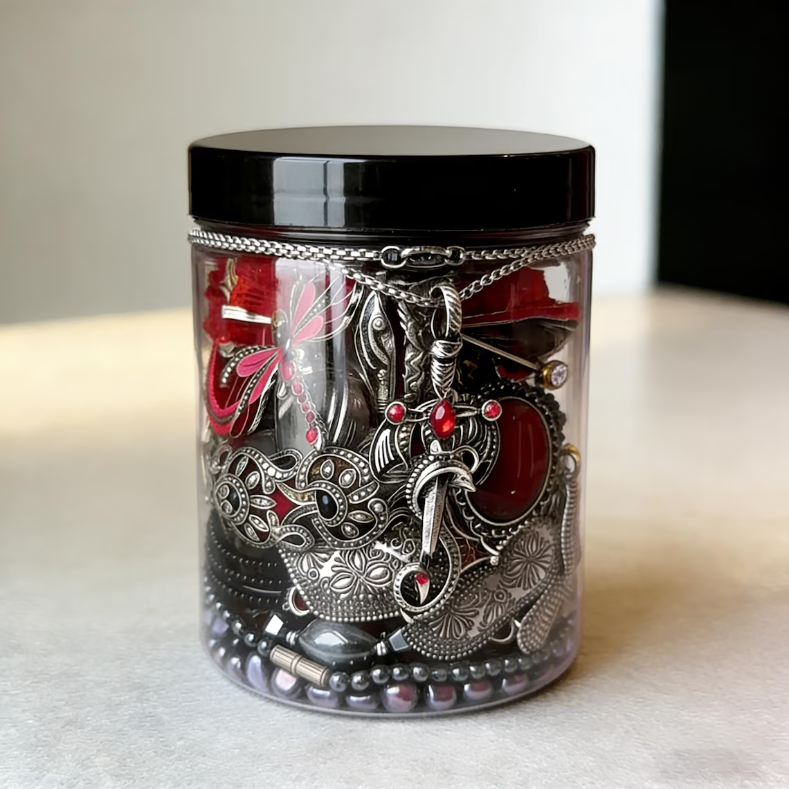 Gothic Mystery Jewelry Jar fashion jewelry assortment