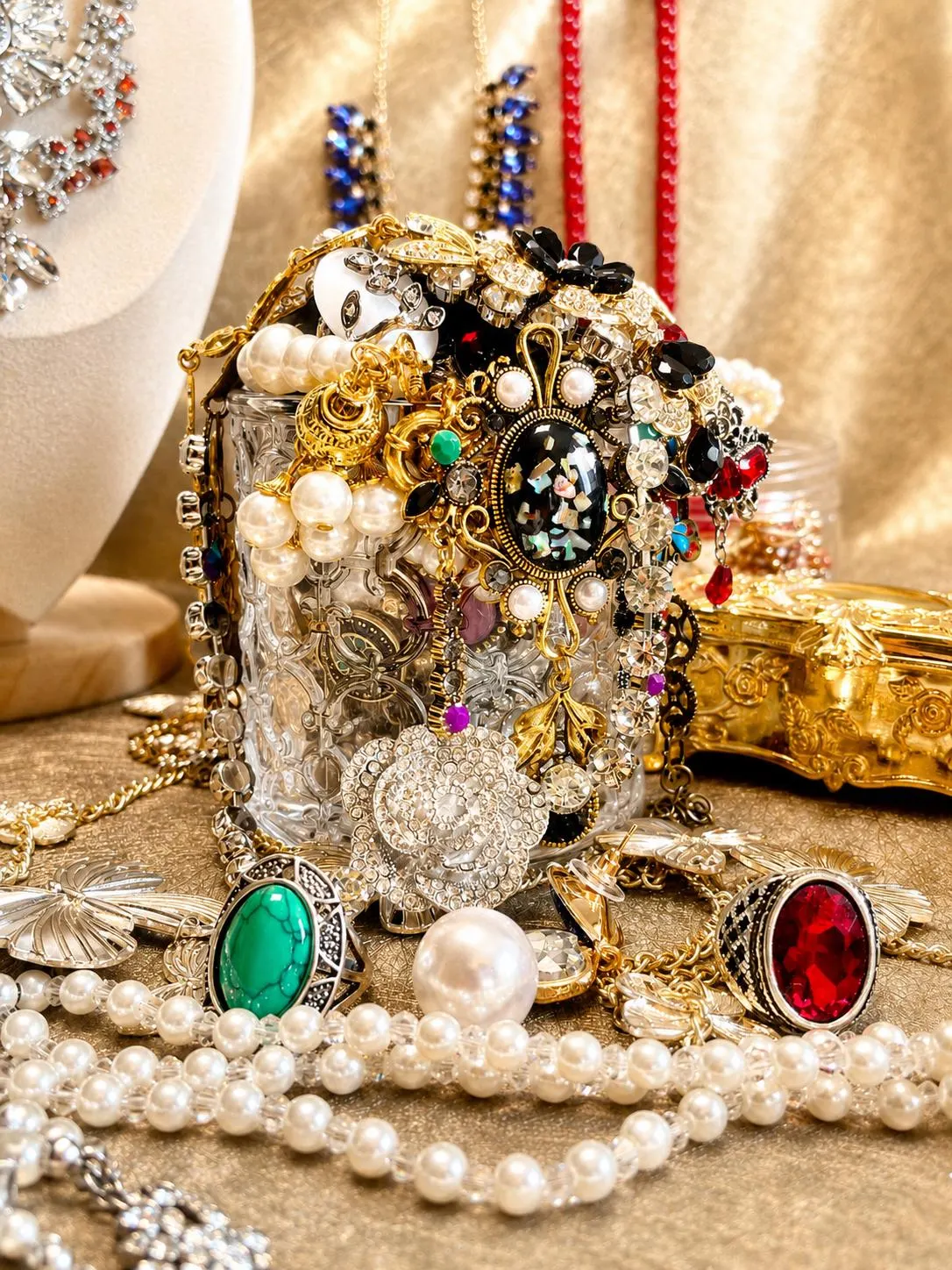 Vintage Inspired Jewelry Mystery Jar fashion jewelry assortment