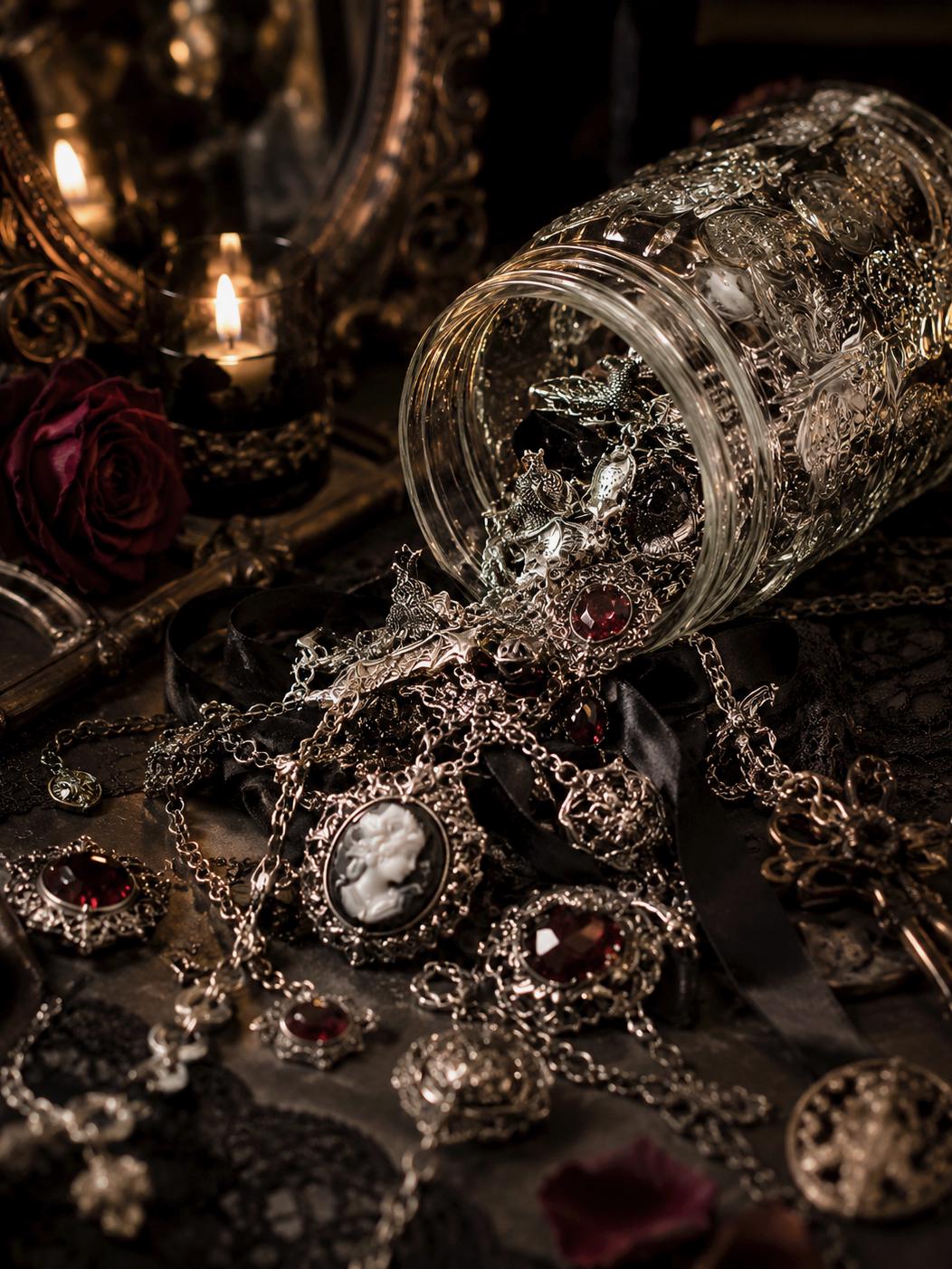 Gothic Romance Mystery Jewelry Jar fashion jewelry assortment