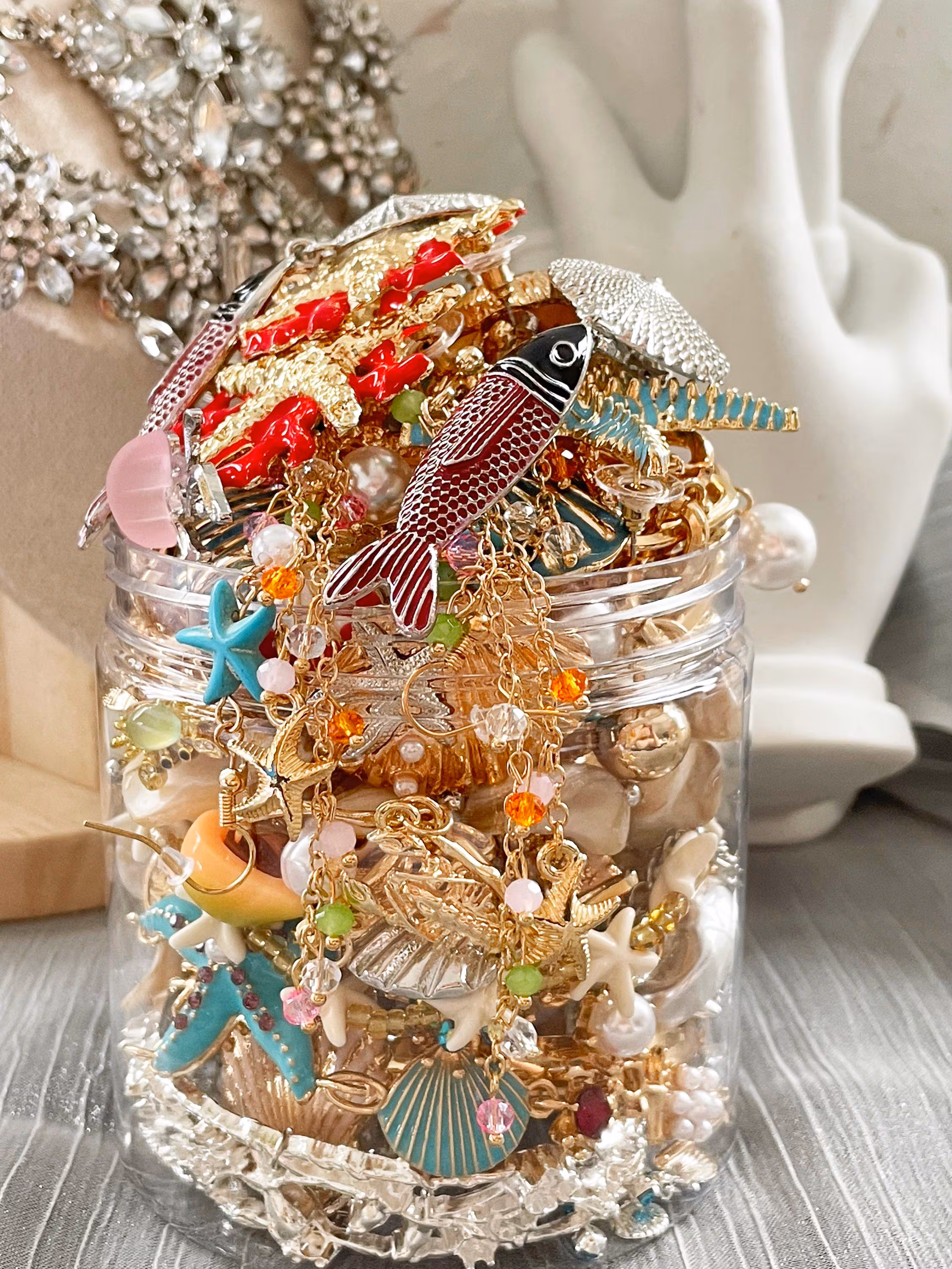 Ocean Pearl Style Mystery Jewelry Jar fashion jewelry assortment