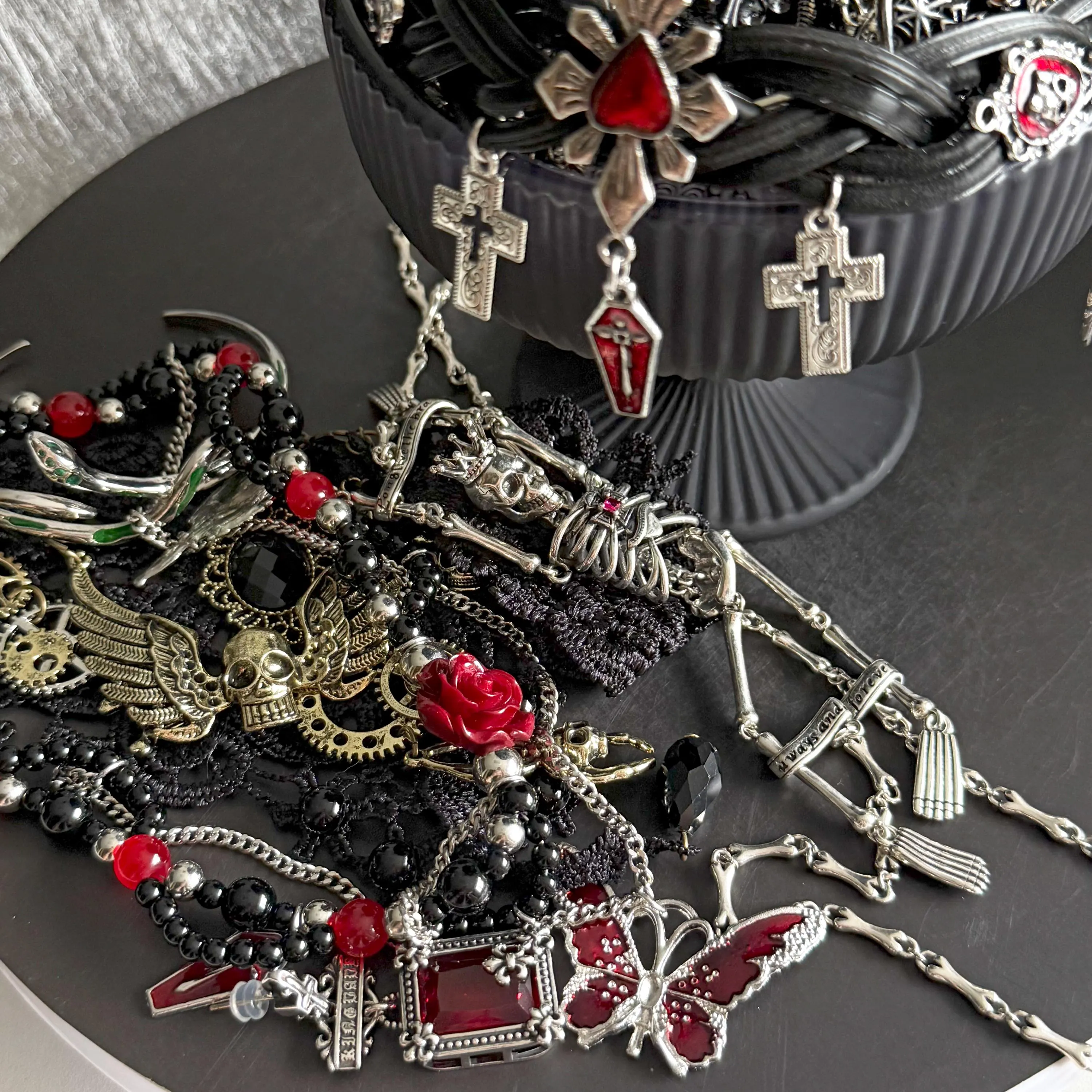 Gothic Mystery Jewelry Jar fashion jewelry assortment