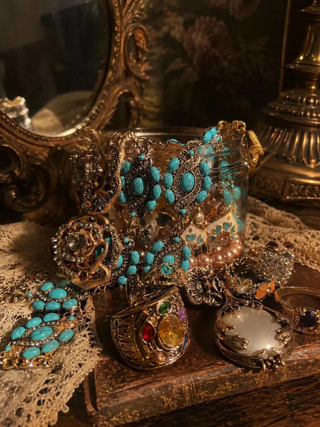 Gothic Mystery Jewelry Jar fashion jewelry assortment