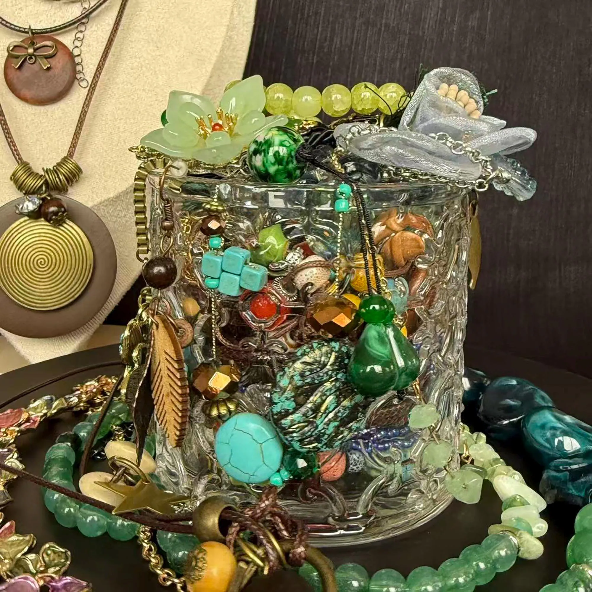 Green Fairy Inspired Mystery Jewelry Jar fashion jewelry assortment