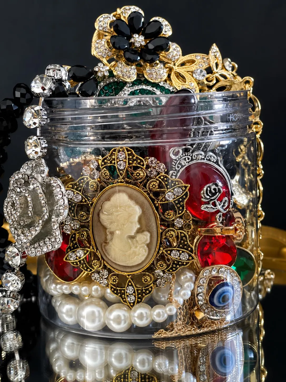 Victorian Inspired Mystery Jewelry Jar fashion jewelry assortment
