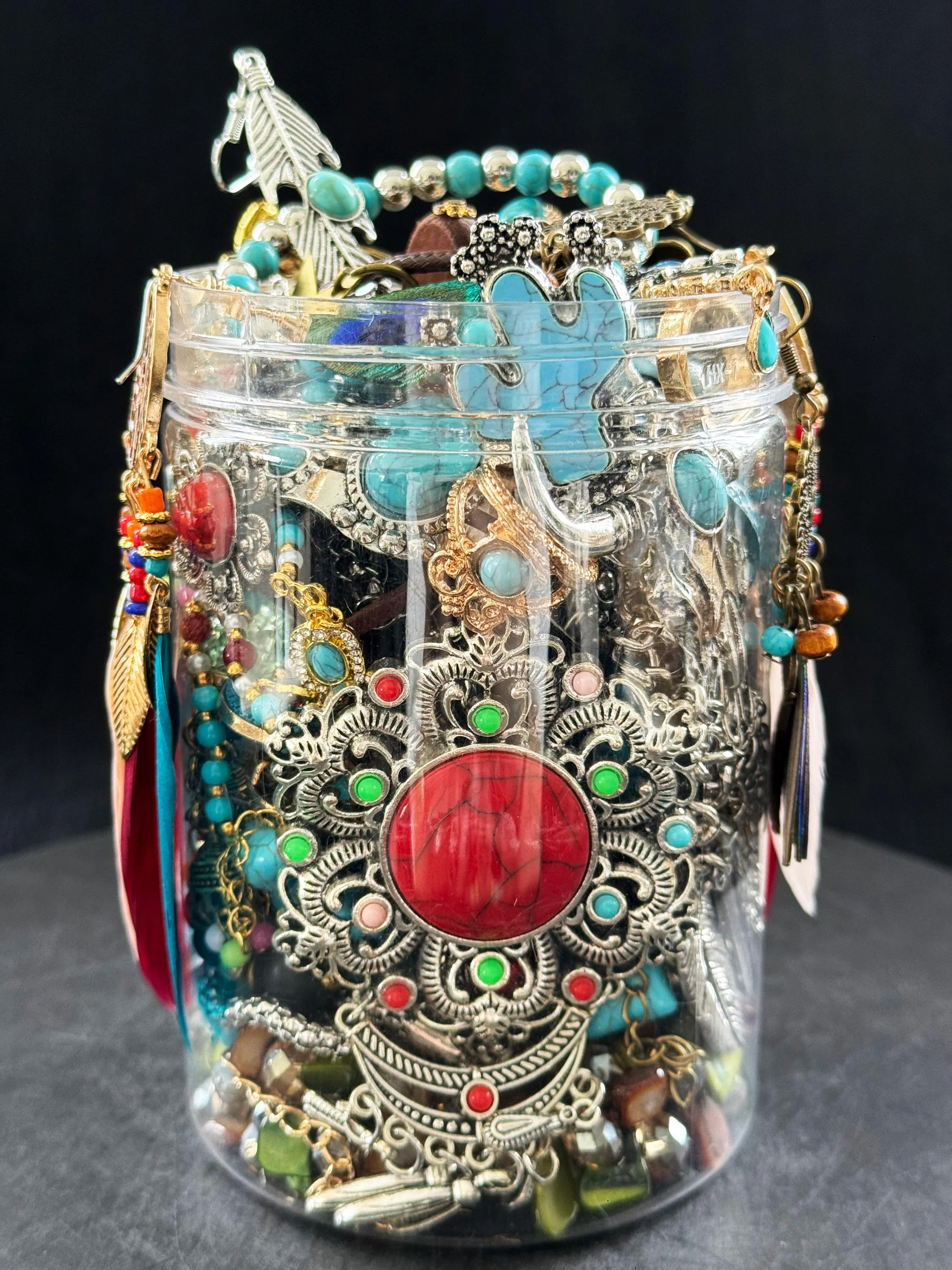 Boho Turquoise Color Mystery Jewelry Jar fashion jewelry assortment