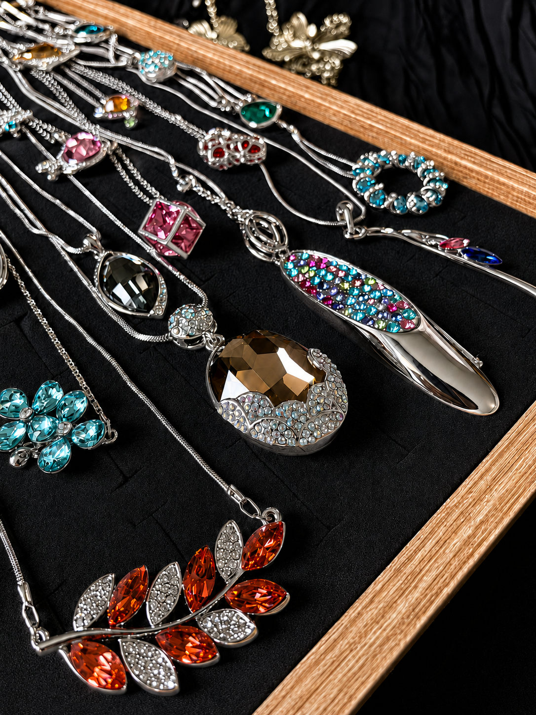 Colorful Silver Tone Necklace Mystery Box fashion jewelry assortment