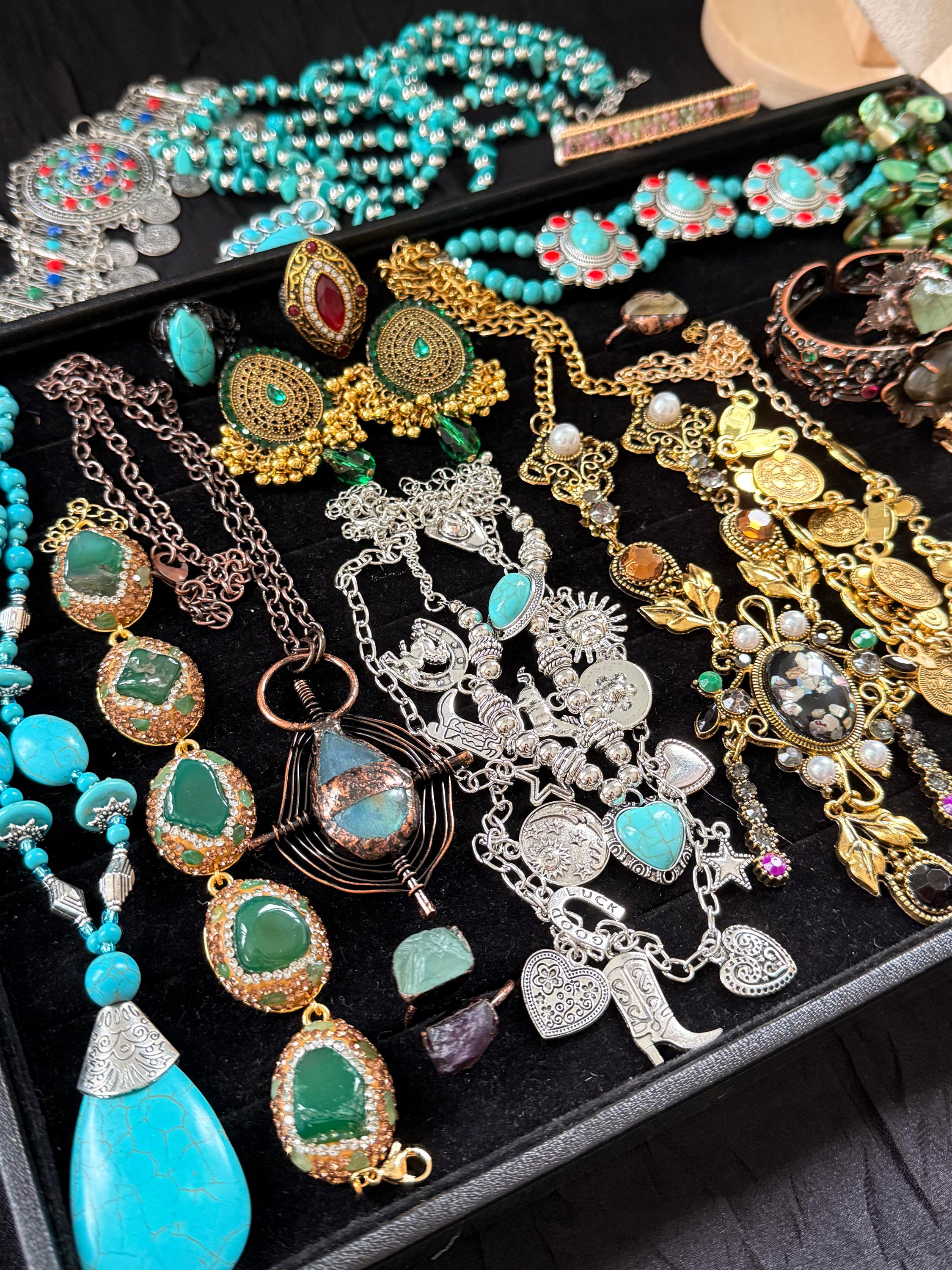 Boho Turquoise Color Mystery Jewelry Jar fashion jewelry assortment